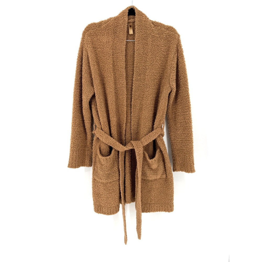 SKIMS Cozy Knit Robe Short Boucle L/XL Camel Brown Belted Plush Loungewear Wrap